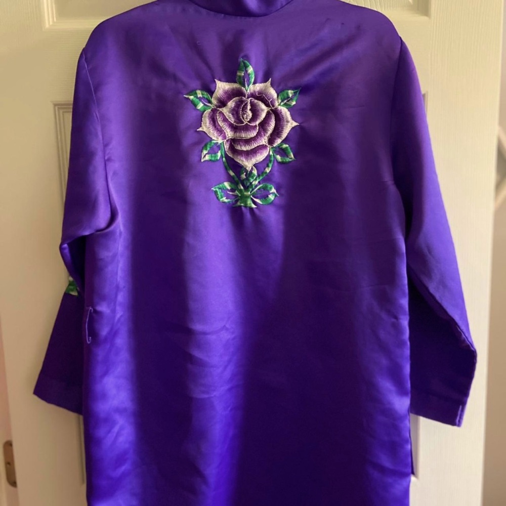 Vintage purple satin robe. Open closure. One size.